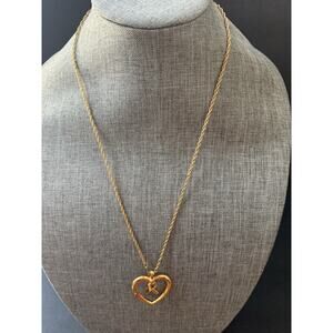 Avon Vintage Initial Rope Chain Necklace Gold Tone Letter R Monogram Preppy